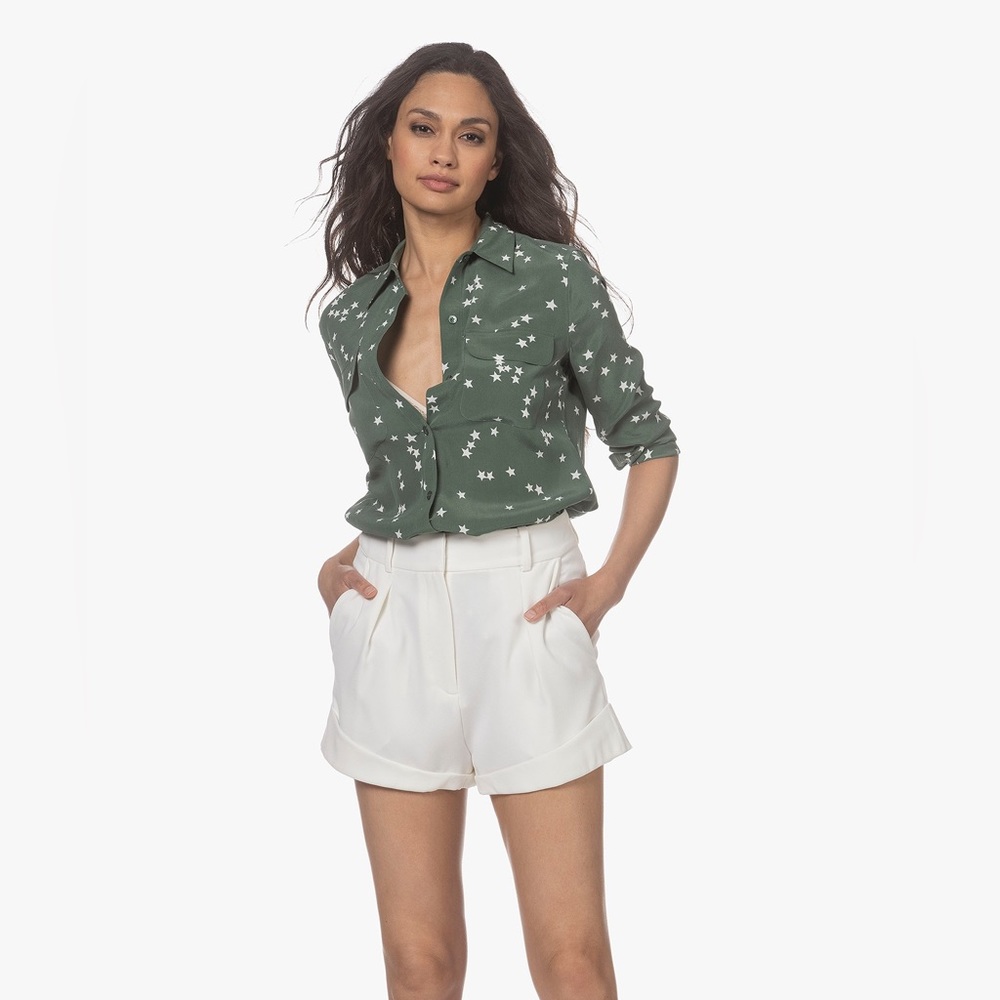 Equipment Star Printed Washed Silk Shirt